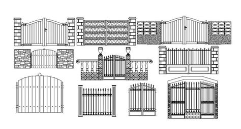 Cad Drawings Details Of Main Gate Design Cadbull