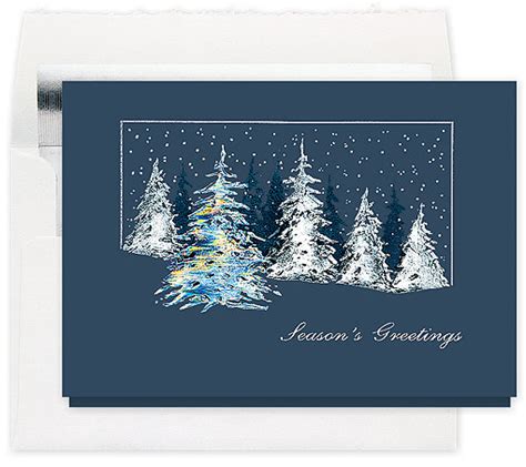 Silver Snowfall Seasons Greeting Card 880cs Business Christmas Cards
