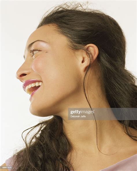 Profile Of Laughing Woman Bildbanksbilder Getty Images
