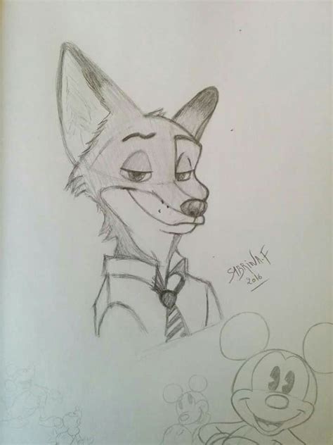 Nick Wilde Dessin Disney Zootopie Drawing Zootopia Fox Drawing