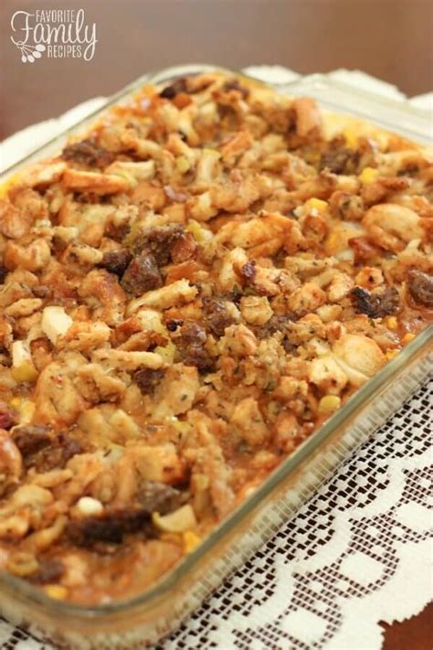 Pour over top of casserole mixture and stir gently until mixed well. Thanksgiving Leftover Casserole | Favorite Family Recipes