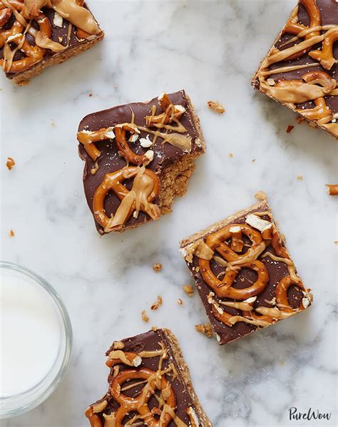 Filled with healthy fats and protein so you stay full longer and can make more breast milk. No-Bake Chocolate Peanut-Butter Pretzel Bars - PureWow