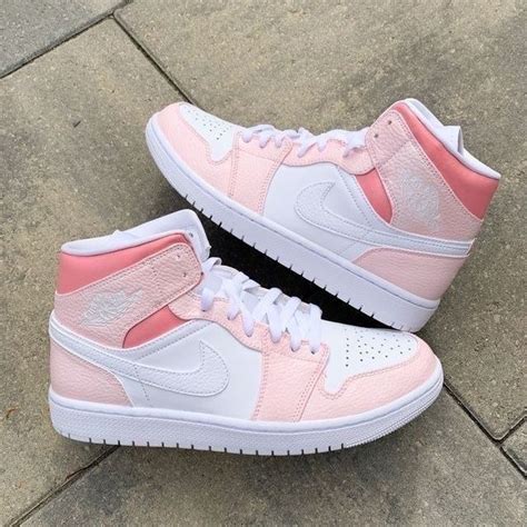 pastel pink nike air jordan 1 mid custom the custom movement in 2021 girls shoes teenage
