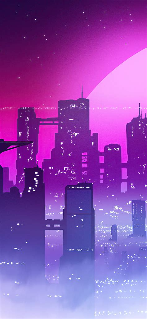 1125x2436 Synthwave City View Iphone Xs Iphone 10 Iphone X S Y