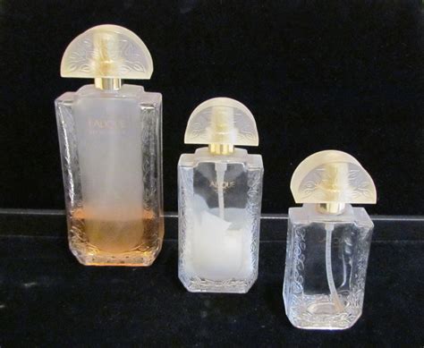 Lalique Perfume Bottles 3 Vintage Glass Bottles Fragrance Frosted Bott