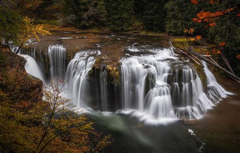 Wallpaper Autumn River Waterfall Cascade Lower Lewis River Falls