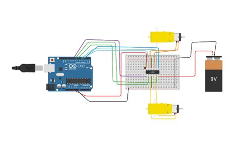 Circuit Design L293d Dc Motor Arduino Tinkercad