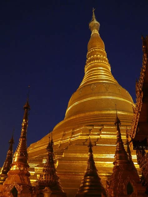 As The Sunset At The Shwedagon Pagoda Yangon Rangoon Myanmar Burma