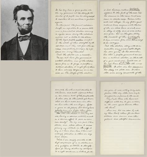 Lincoln Abraham 1809 1865 Autograph Manuscript Of His 1864 Election