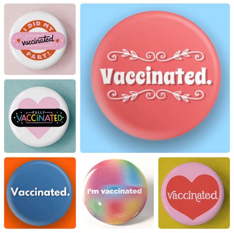 I Am Vaccinated Buttons Pins Sfingiday
