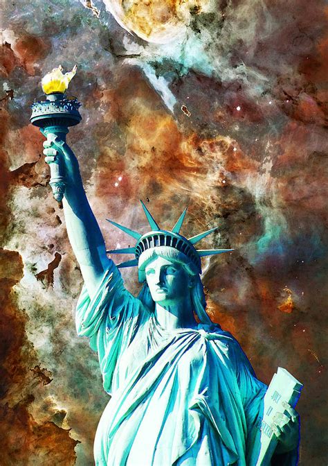 Statue Of Liberty She Stands Painting By Sharon Cummings Fine Art