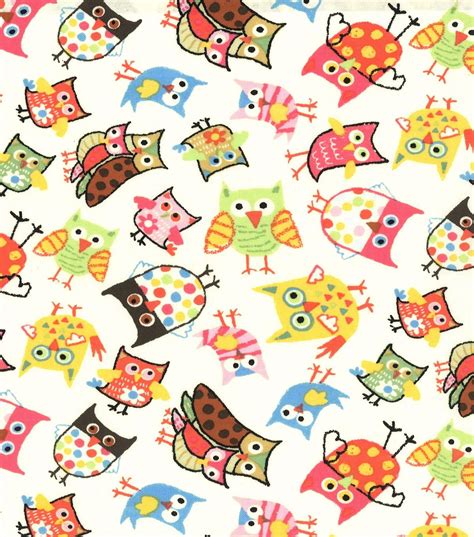 Novelty Cotton Fabric Owls All Over Jo Ann Owl Fabric Fabric Birds Fabric Covered Walls