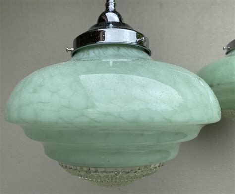 Buy Large Deco Green Glass Light Shade Pair From Prism Original Deco Lighting And Interiors