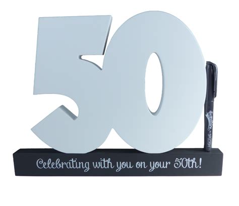 50th Birthday Signature Number Block The Lovely Keepsake Company