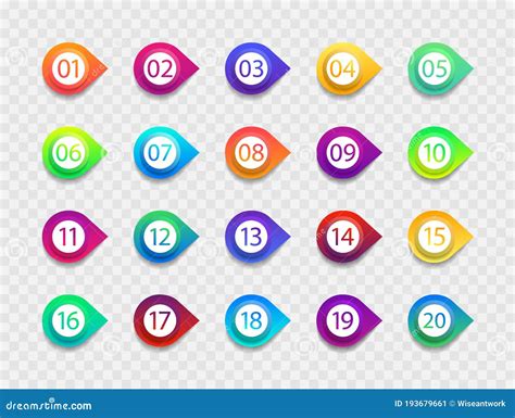 Number Set Icon Design Template Elements 3d Logo Green And Blue