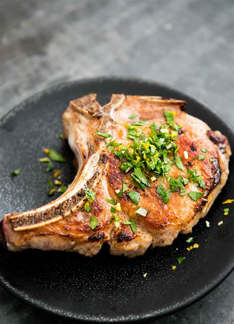 Thin cut center pork chop recipes? Brined Pork Chops with Gremolata Recipe | SimplyRecipes.com