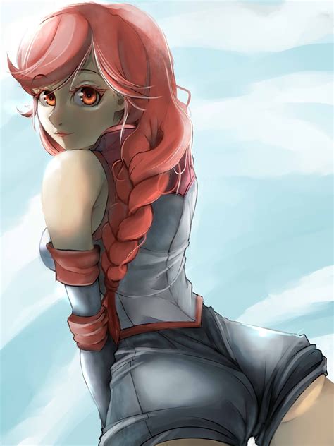 Masaüstü Kızıl saçlı uzun saç Anime girls Eşek karikatür kırmızı