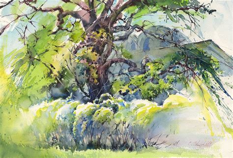 Oak Tree Watercolor Painting Print Wood Painting Giclee On Etsy