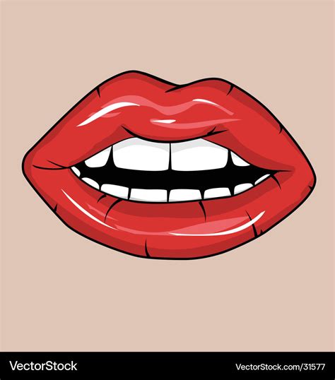 Sexy Red Glossy Lips Royalty Free Vector Image