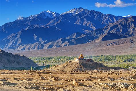 Aerial View Of Leh City Landscape Of Ladakh Jammu And Kashmir India