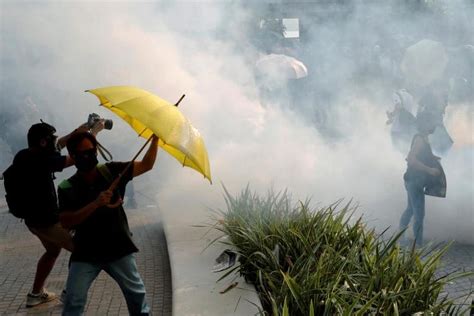 Hong Kong Police Fire Tear Gas To Disperse Protesters Rallying Against