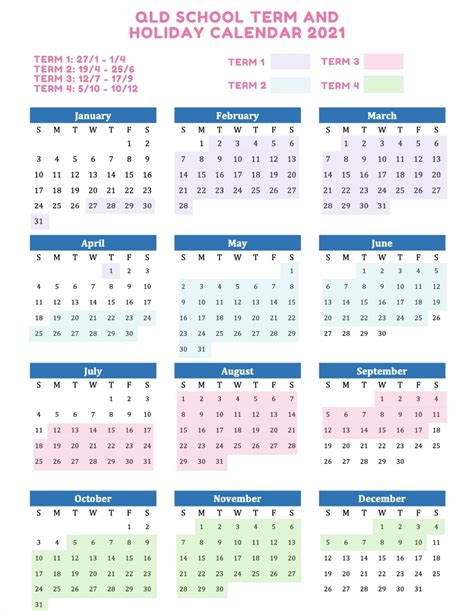Qld 2021 School Holidays 2021 Calendar Printable Free