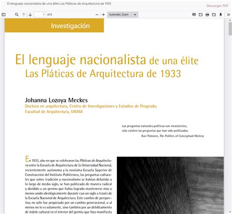 Repositorio De La Facultad De Arquitectura El Lenguaje Nacionalista De