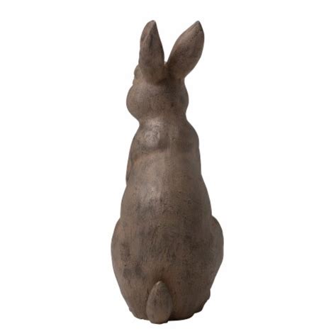 Glitzhome 2275 Inch Standing Rabbit Statue Faux Bronze Distressed