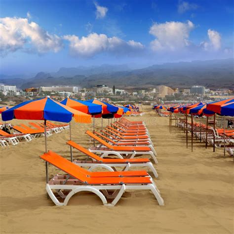Playa Del Ingles Maspalomas Beach In Gran Canaria Stock Image Image Of Environment Blue