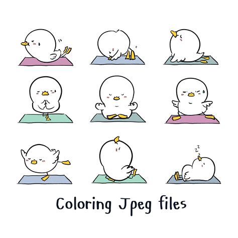Cute Yoga Duck Hand Draw Clipart Duck Lover Lovely Ducky Etsy Uk