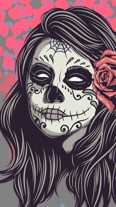 Ultra Hd Mexican Girl Skull Wallpaper For Your Mobile