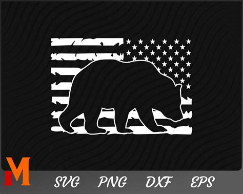 American Flag Bear Hunting Svg Bear Moose Svg Bear Clipart Etsy