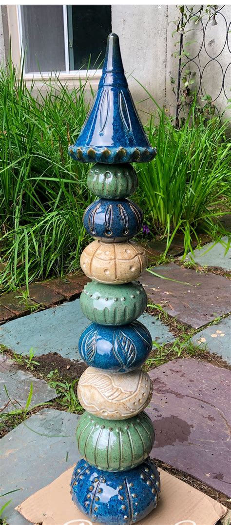 Portfolio Paula Barry Ceramics Garden Art Sculptures Totem Pole