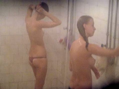 Sexy And Hot Young Ladies In The Steamy Shower Room