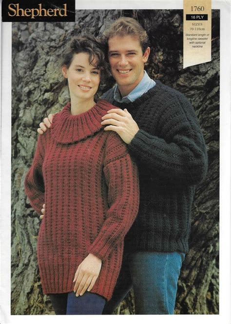 Details About Mens And Womens Sweater Shepherd 1760 Knitting Pattern 16