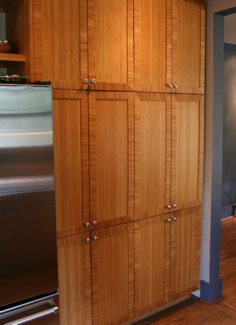 Mitered Bamboo Cabinet Doors With Corner Inlays By Conklin Designs