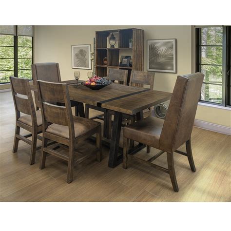 Maxwell Rustic Industrial 78 Dining Table Set With 6 Chairs — Crafters