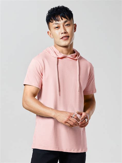 Buy Solids Nude Pink Hooded T Shirt Online