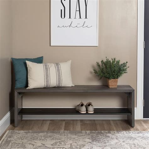 On any purchase with your walker furniture credit card from january 1, 2021 to december 31, 2021. Walker Edison Furniture Company 58 in. Modern Farmhouse Wood Entryway Bench - Grey-HD58ALPGY ...