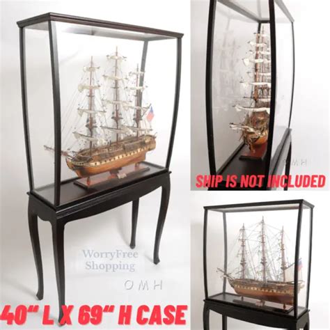 Large Display Case For Tall Ship Models Yacht Boats Collectible Die