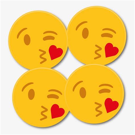 Blowing A Kiss Emoji Coaster Kiss Emoji Emoji Design Acrylic Prints