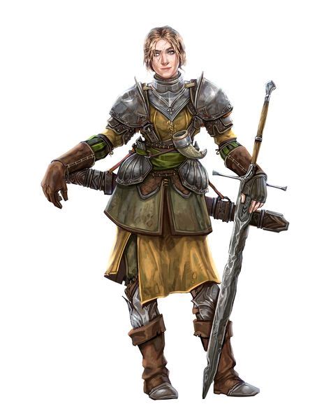 Female Human Fighter Warrior Mercenary Pathfinder Pfrpg Dnd Dandd 35