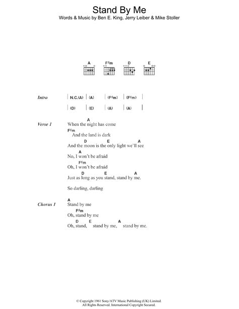 Stand By Me By Ben E King Guitar Chords Lyrics Guitar Instructor