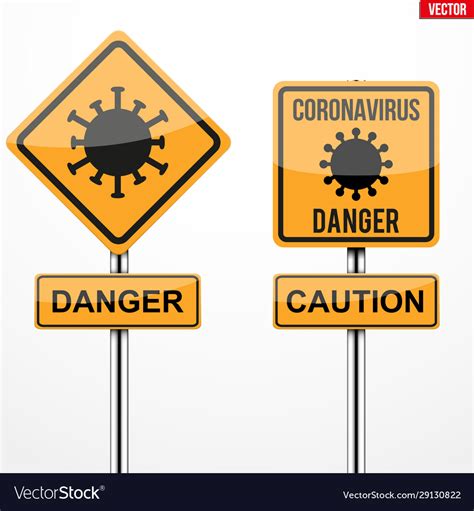 Coronavirus Warning Square Signs Royalty Free Vector Image