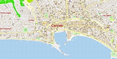 Cannes Area Map PDF Vector France Exact City Plan detailed Street Map ...