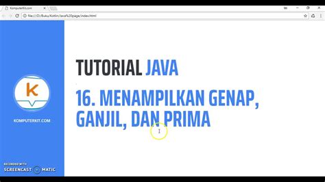 Tutorial Java Menampilkan Bilangan Genap Ganjil Dan Prima Youtube Hot