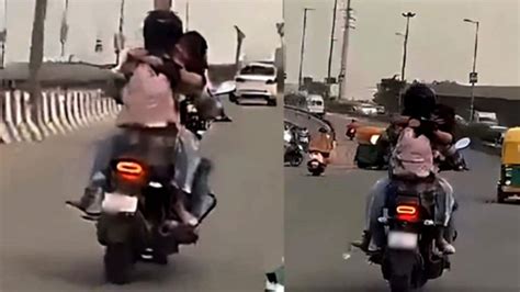 Couple Romances On Moving Bike In Delhi Gets ‘11000 Ka Shagun From Police Watch India News