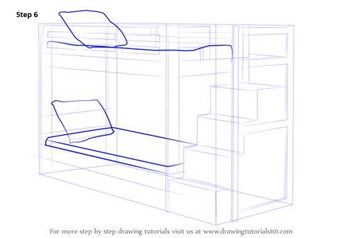 How To Draw A Bunk Bed Furniture Step By Step