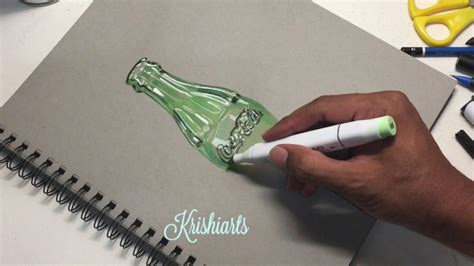 Improve your skills and feel free when you create a masterpiece. Realistic drawing of coke bottle: How to draw 3d art ...