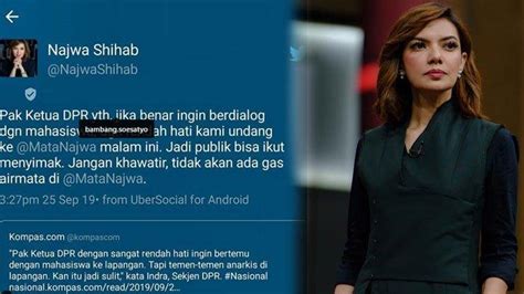 Najwa Shihab Undang Ketua Dpr Bambang Soesatyo Ingin Fasilitasi Dialog Di Mata Najwa Tentang